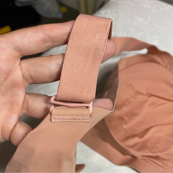 Knix 8 Seamless Padded V Neck Evolution Bra Wireless Pink Ginger Peach 40-42 D-G - Picture 4 of 12